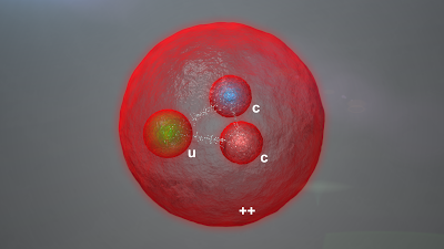 Uma ilustração do recém descoberto bárion. Crédito da imagem: CERN
